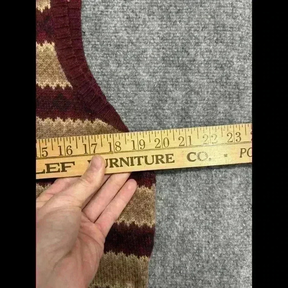 Liz Claiborne Knit Sweater Vest Womens Size XL Red/Cream - Picture 5 of 5